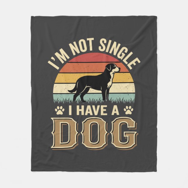 Ich bin kein Single-Hundefreund Vintage Fleecedecke (Vorderseite)