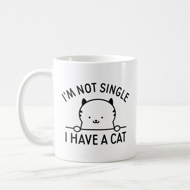 Ich bin kein Single, ich habe eine Katze Kaffeetasse (Links)