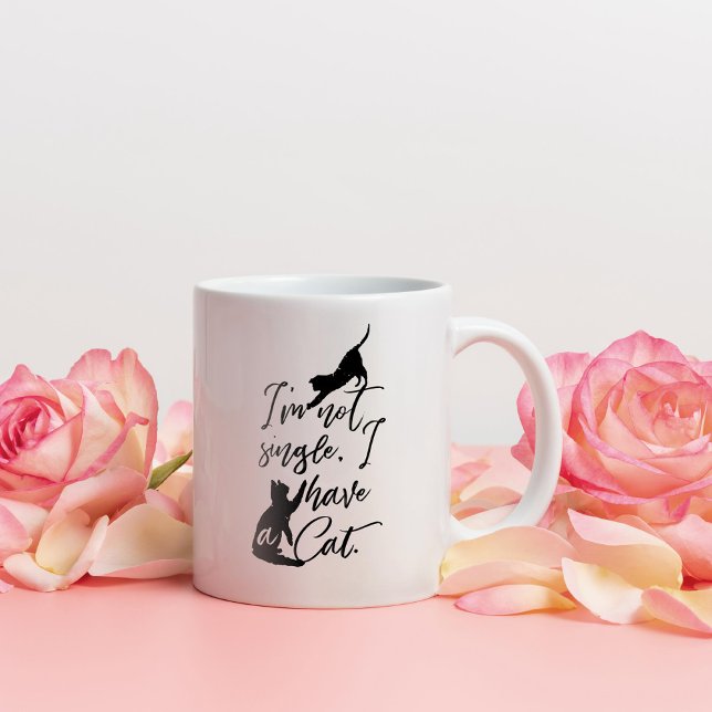 Ich bin kein Single, ich habe eine Katze Kaffeetasse (Von Creator hochgeladen)
