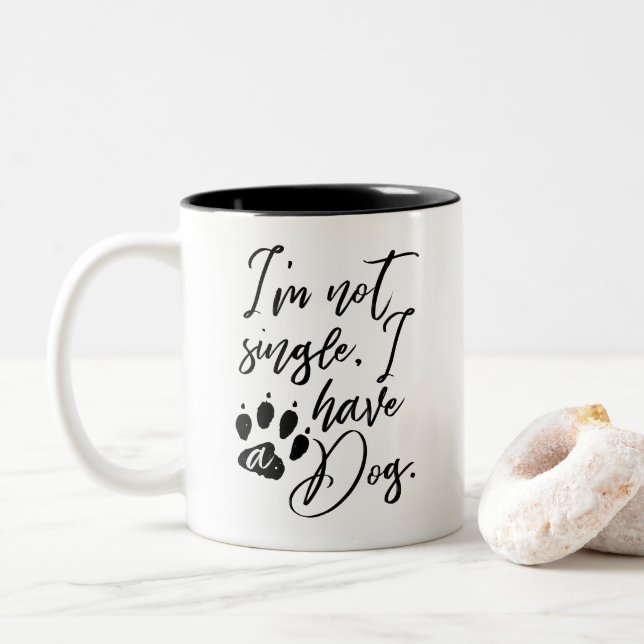 Ich bin kein Single, ich habe einen Hund Tasse (Mit Donut)