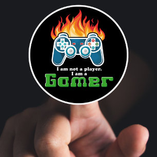 Ich bin kein Spieler, cooler, moderner Joystick Runder Aufkleber