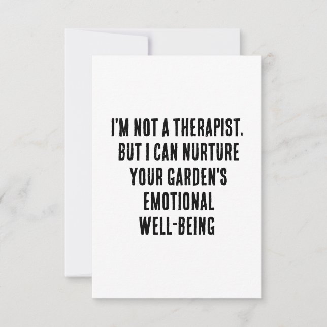 Ich bin kein Therapeut, aber ich kann deinen Garte Dankeskarte (Vorderseite)