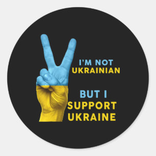 Ich bin kein Ukrainer, aber ich unterstütze die Uk Runder Aufkleber
