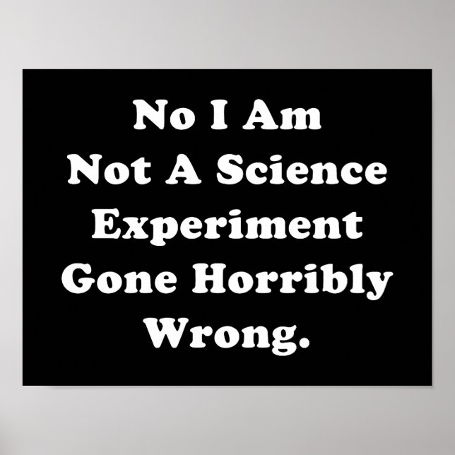 Ich bin kein wissenschaftliches Experiment, das sc Poster (Vorne)
