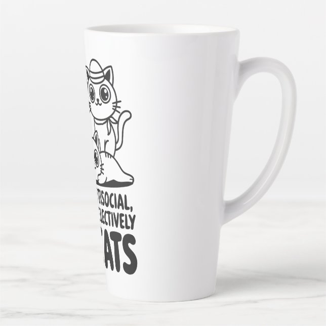 Ich bin keine antisoziale Katze Milchtasse (Rechts)