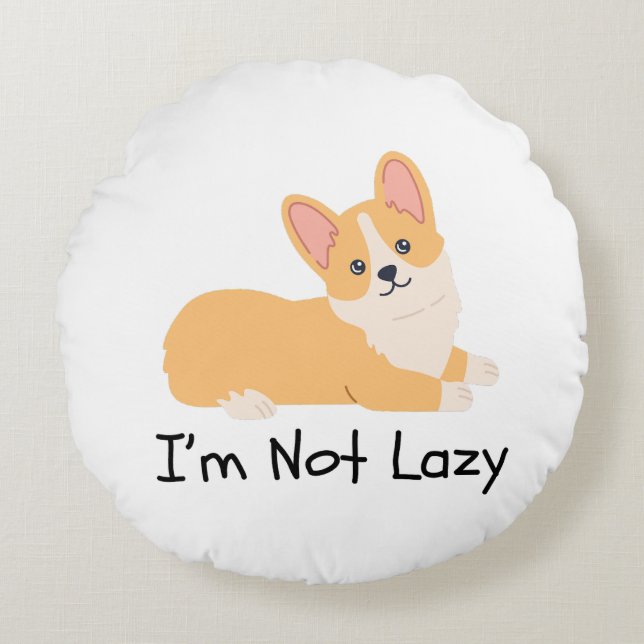 Ich bin keine faule Hundemembran Accent Pillow Rundes Kissen (Vorderseite)