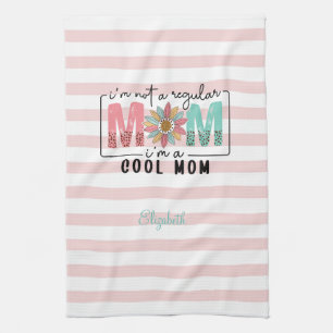 Ich bin keine normale Mama Pink Stripes Geschirrtuch