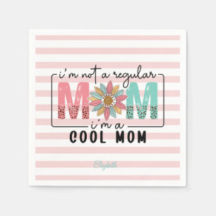 Ich bin keine normale Mama Pink Stripes Serviette