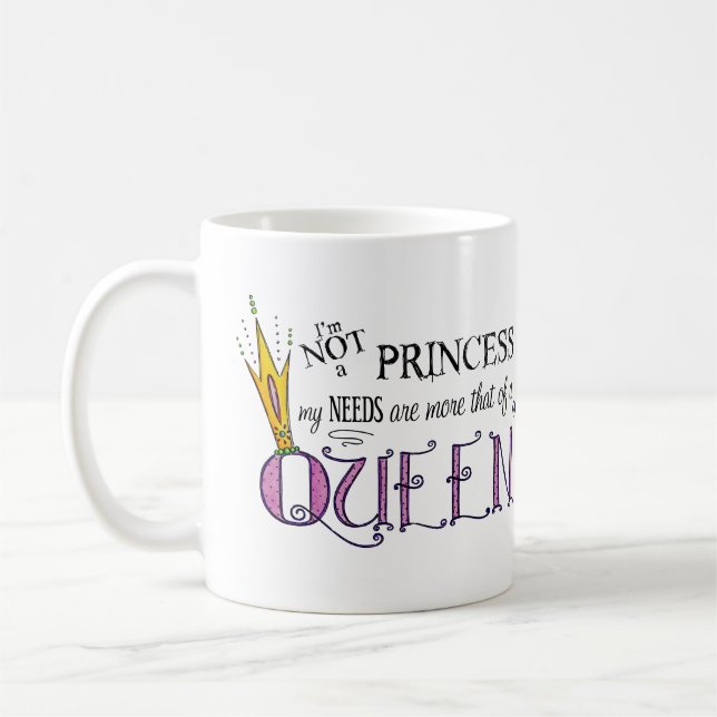 Ich bin keine Prinzessin-Tasse Kaffeetasse (Links)