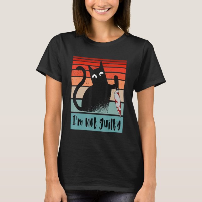 Ich bin keine unschuldige Katze mit MesserHallowee T-Shirt (Vorderseite)