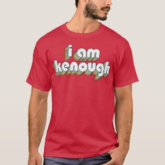 Ich bin Kgenug Retro-Rainbow-Typografie verblasste T-Shirt
