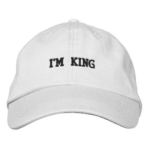 Ich bin King gedruckt Text White Color Adjustable Bestickte Baseballkappe