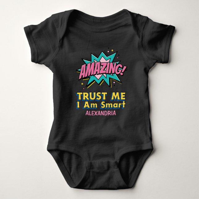 Ich bin klug Phantastisch Trust Me Trendy Personal Baby Strampler (Vorderseite)