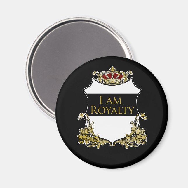 Ich bin königliche Krone Crest Elegant Magnet (Vorderseite/Rückseite)