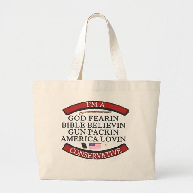 ICH BIN KONSERVATIV JUMBO STOFFBEUTEL (Vorne)