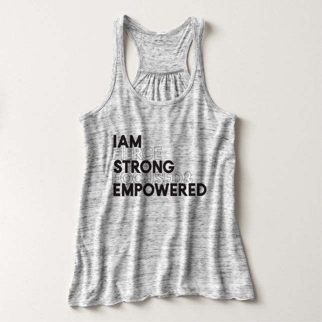 Ich bin kraftvoll, stark, fokussiert und empowergr tank top (Design Vorderseite)