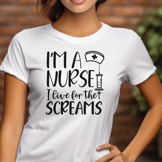 Ich bin Krankenschwester, die ich zu den Screensho Tri-Blend Shirt (I'm A Nurse I Live For The Screams)