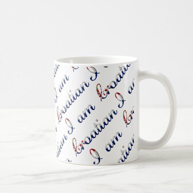Ich bin kroatisches Country Pride Typografy Patter Kaffeetasse (Rechts)