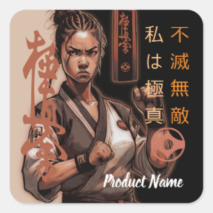 Ich bin Kyokushin, unzerstörbar, unbesiegbar Quadratischer Aufkleber