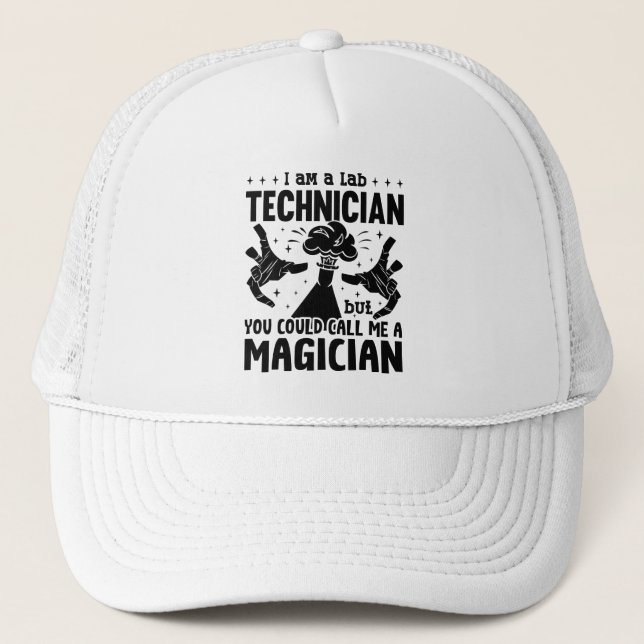 Ich bin Labrador Technician Laboratory Science Lab Truckerkappe (Vorderseite)