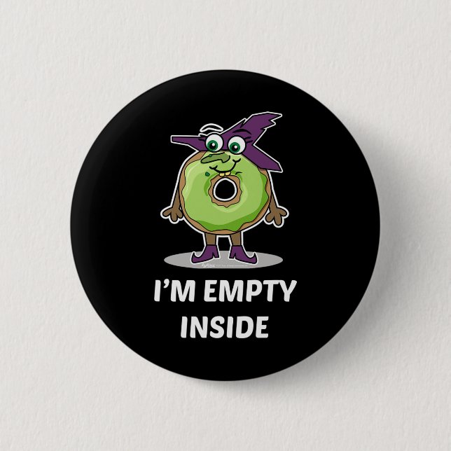 Ich bin leer im Halloween Donut Design Button (Vorderseite)