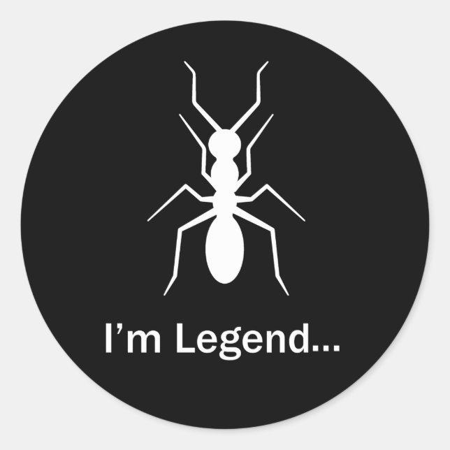 Ich bin Legende Runder Aufkleber (Vorderseite)