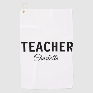 Ich bin Lehrer Schule Collegefügen Sie Ihren Namen Golfhandtuch