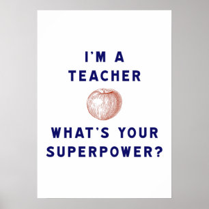 Ich bin Lehrerin [Apfel] Was ist deine Supermacht? Poster