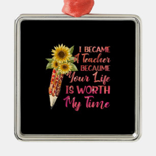 Ich bin Lehrerin geworden Ornament Aus Metall