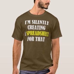 Ich bin leise dabei, eine Tabellenkalkulation für T-Shirt