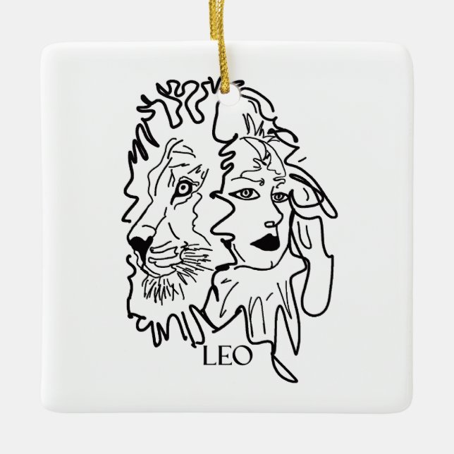 Ich bin LEO Keramikornament (Vorderseite)