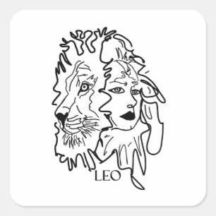 Ich bin LEO Quadratischer Aufkleber