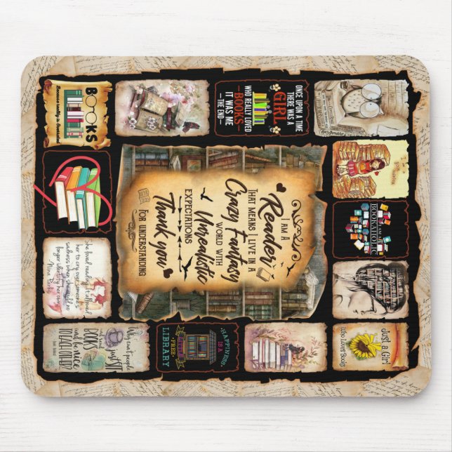 Ich bin Leser, buche Lover Blanket. Mousepad (Vorne)