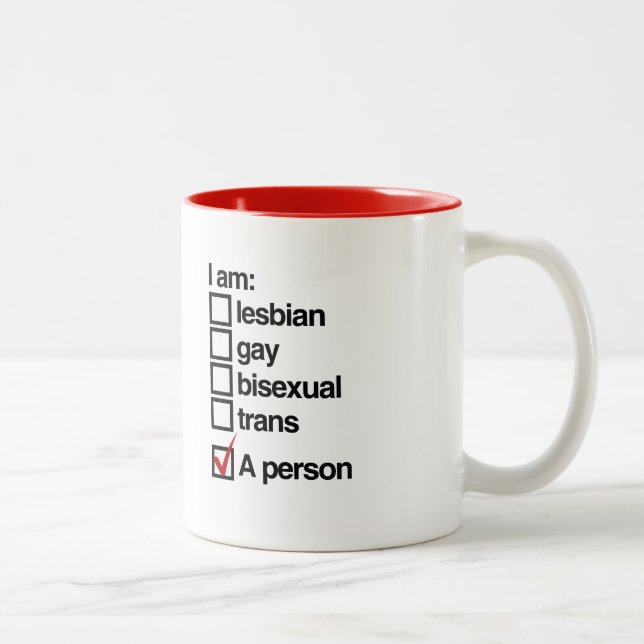 Ich bin LGBT-Person Zweifarbige Tasse (Rechts)