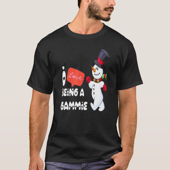 Ich bin Liebe ein Gammie Snowman T-Shirt (Vorderseite)