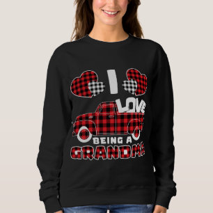 Ich bin Liebe ein Oma-Roter LKW mit Herzblut Sweatshirt