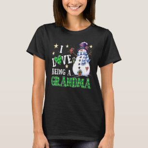 Ich bin Liebe, eine Oma Buffalo Kariert Snowman Ch T-Shirt
