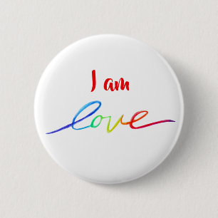 Ich bin Liebe Inspirational Rainbow Word Button-Ta Button