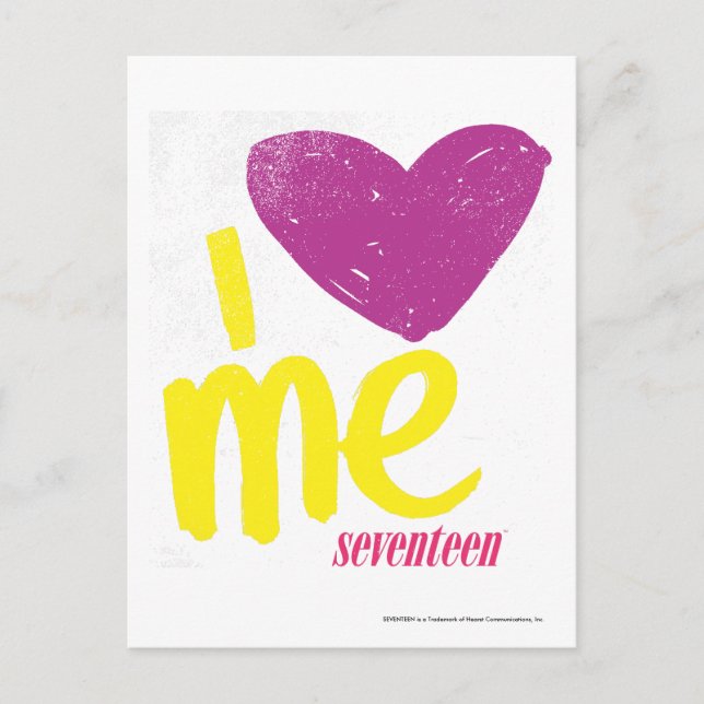 Ich bin Lila/gelb Postkarte (Vorderseite)