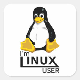 Ich bin Linux-Benutzer Quadratischer Aufkleber