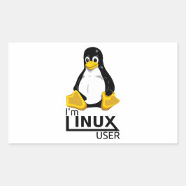 Ich bin Linux-Benutzer Rechteckiger Aufkleber