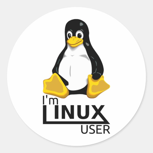 Ich bin Linux-Benutzer Runder Aufkleber (Vorderseite)