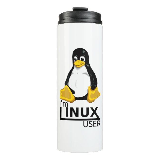 Ich bin Linux-Benutzer Thermosbecher (Vorderseite)