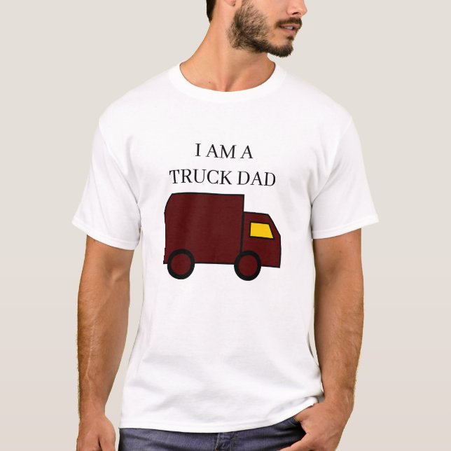 Ich bin Lkw-Vater "Brown Truck" - Schwarzer Text T-Shirt (Vorderseite)