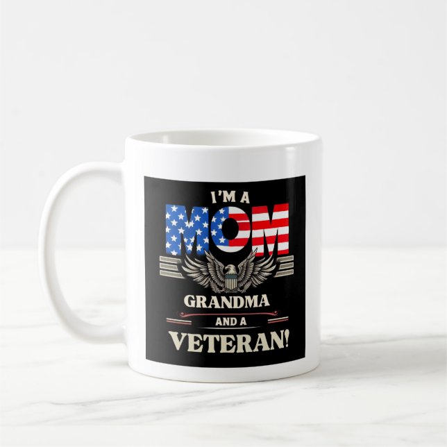 Ich bin Mama, Oma und Veteran Kaffeetasse (Links)