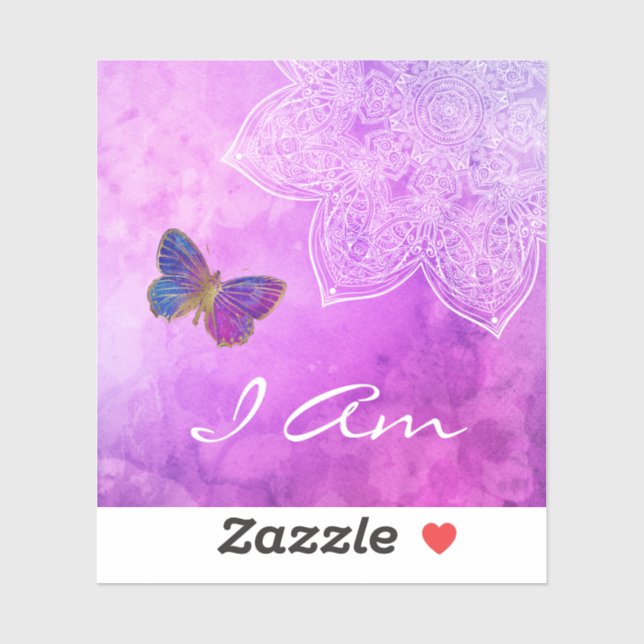 *~* Ich BIN Mandala Meditation Butterfly Sticker (Blatt)