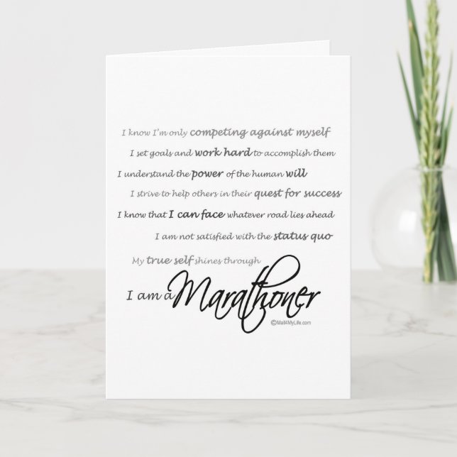 Ich bin Marathoner Glückwunsch Karte (Vorderseite)