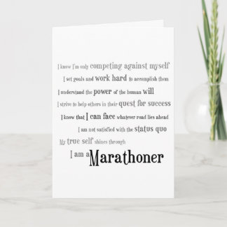 Ich bin Marathoner Glückwunsch Karte