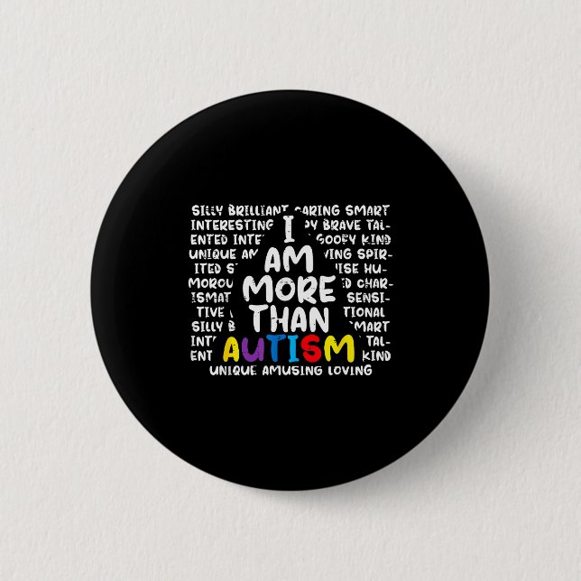 Ich bin mehr als Autismus Asd Bewusstsein Männer F Button (Vorderseite)