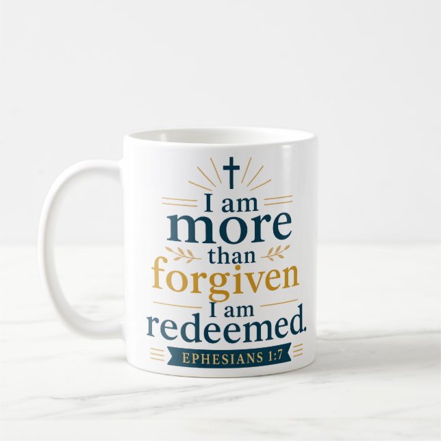 Ich bin mehr als vergeben, ich bin erlöst Gnaden-Z Kaffeetasse (Links)